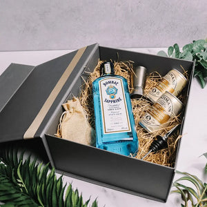 Personalised Bombay Sapphire Gin Gift Set In Luxury Engraved Gift Box