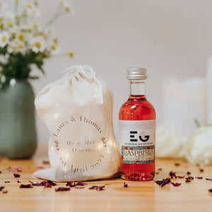 Edinburgh Raspberry Gin Liqueur Miniature Personalised Wedding Favour