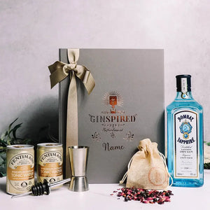 Personalised Bombay Sapphire Gin Gift Set In Luxury Engraved Gift Box
