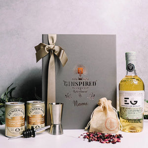 Personalised Edinburgh Gin Liqueur Gift Set in Luxury Engraved Gift Box