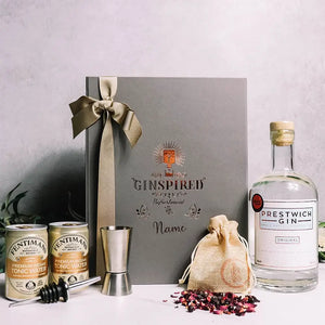 Personalised Prestwich Gin Gift Set In Luxury Engraved Gift Box