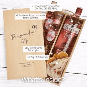 What's inside Gordons Pink Gin Gift Box