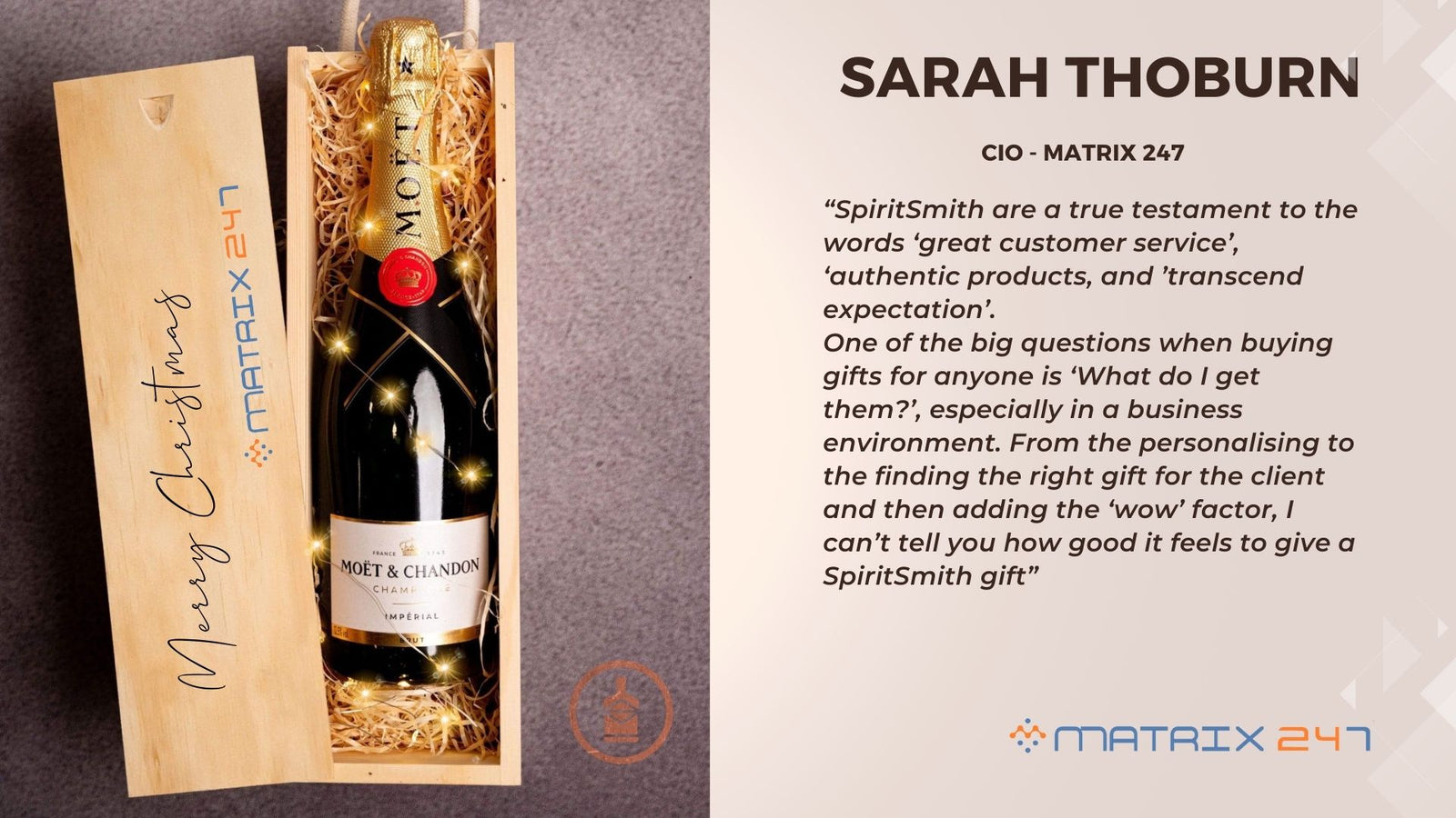 Matrix 247 personalised gift testimonial