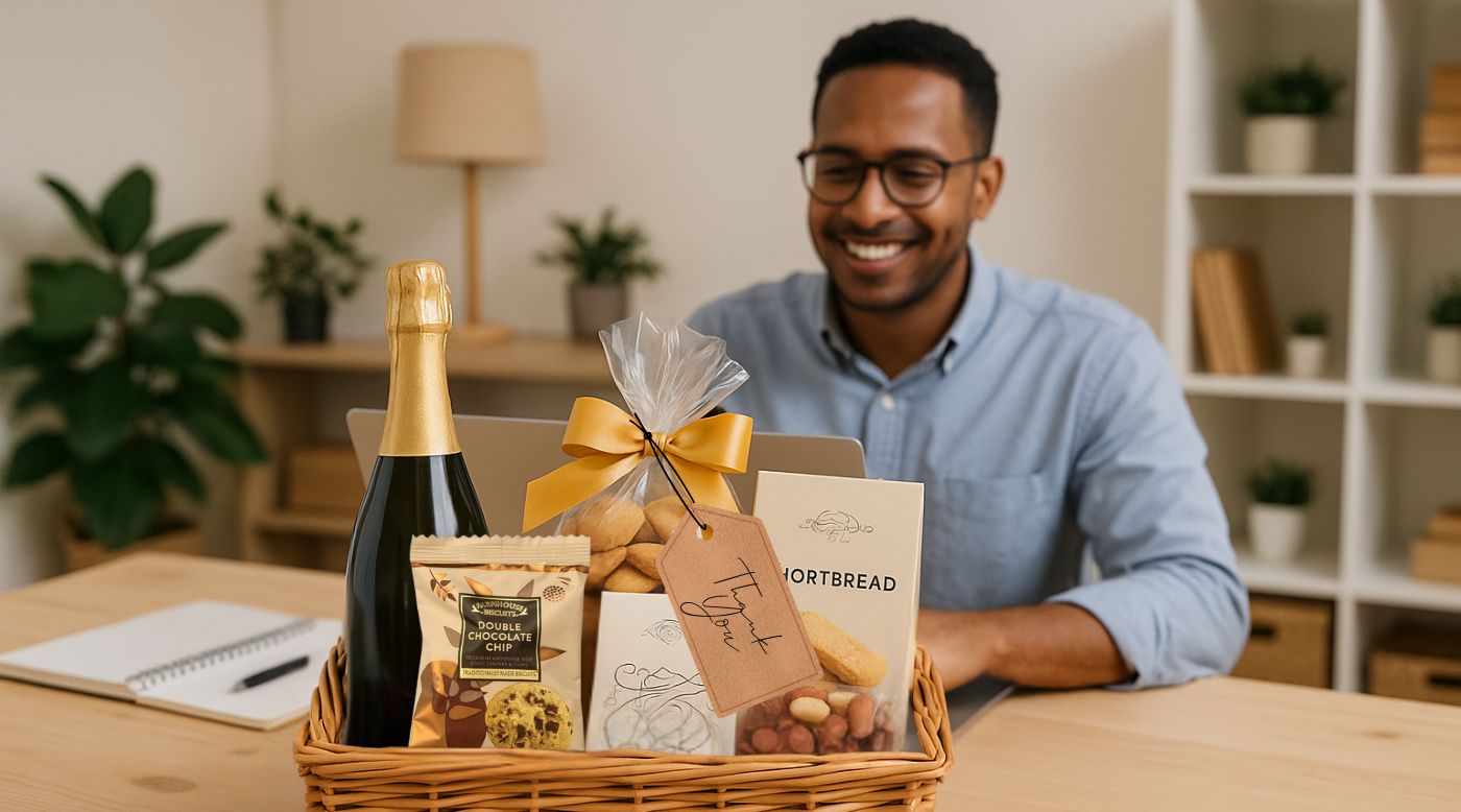 Image of man with Thank You Corporate Gift Hamper