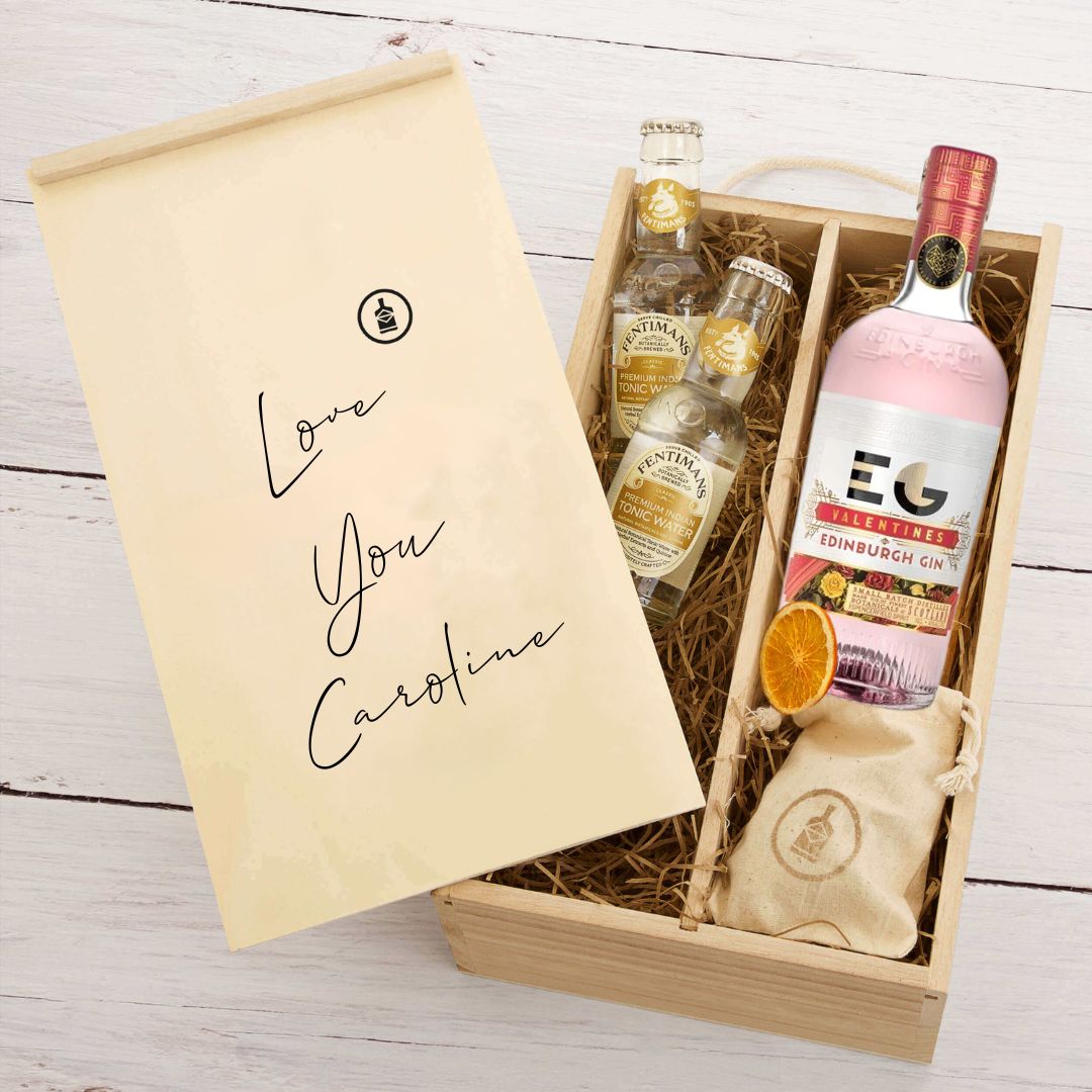 A Personalised Edinburgh Gin Valentines Day Gift Set
