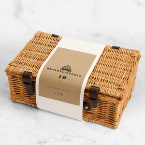 Hamper showing personalised sleeve with age 18 on it