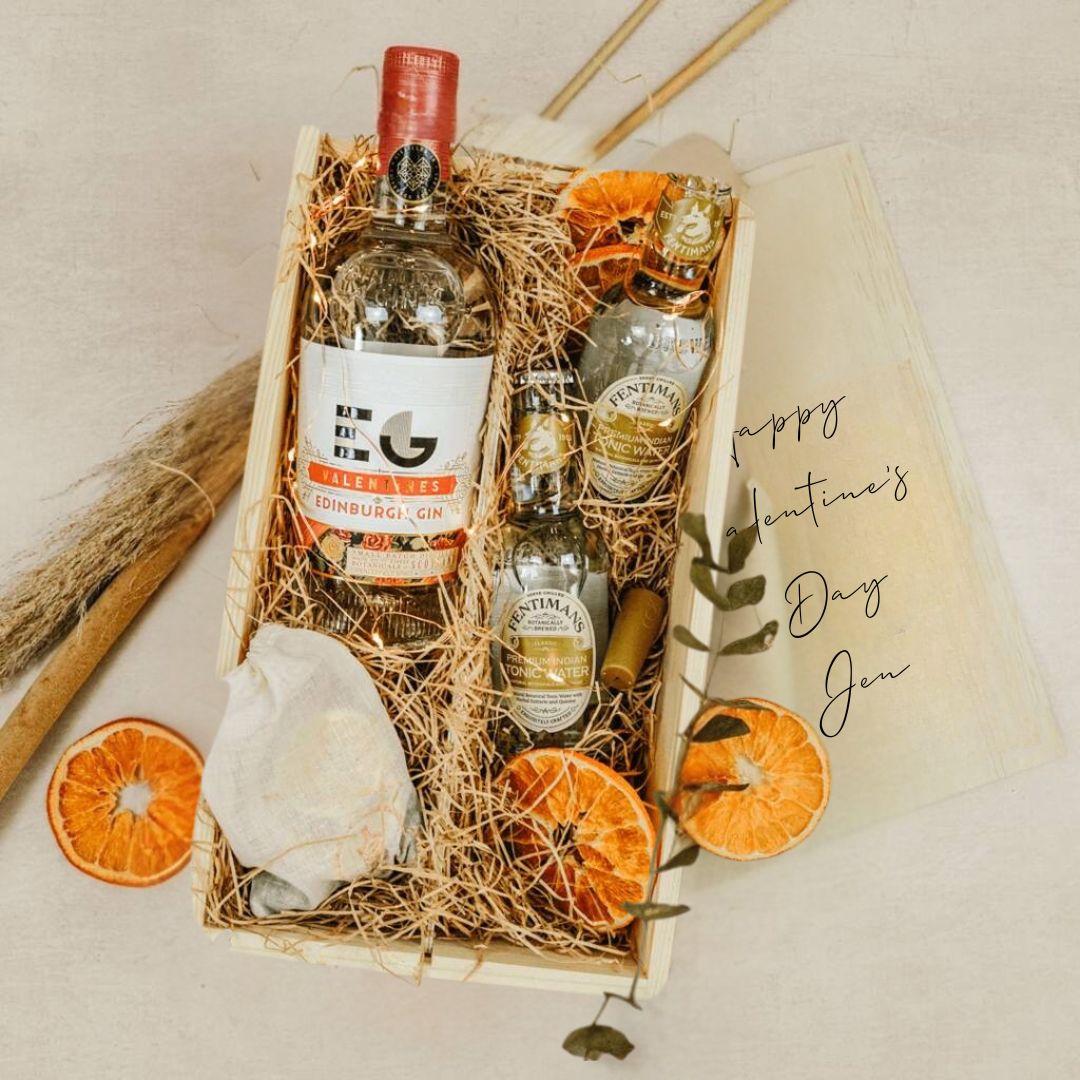 A Personalised Edinburgh Gin Valentines Day Gift Set