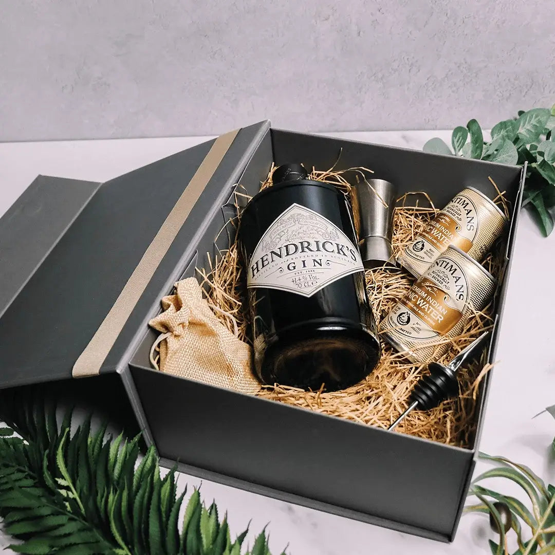 Personalised Hendricks Gin Gift Set in Luxury Engraved Gift Box