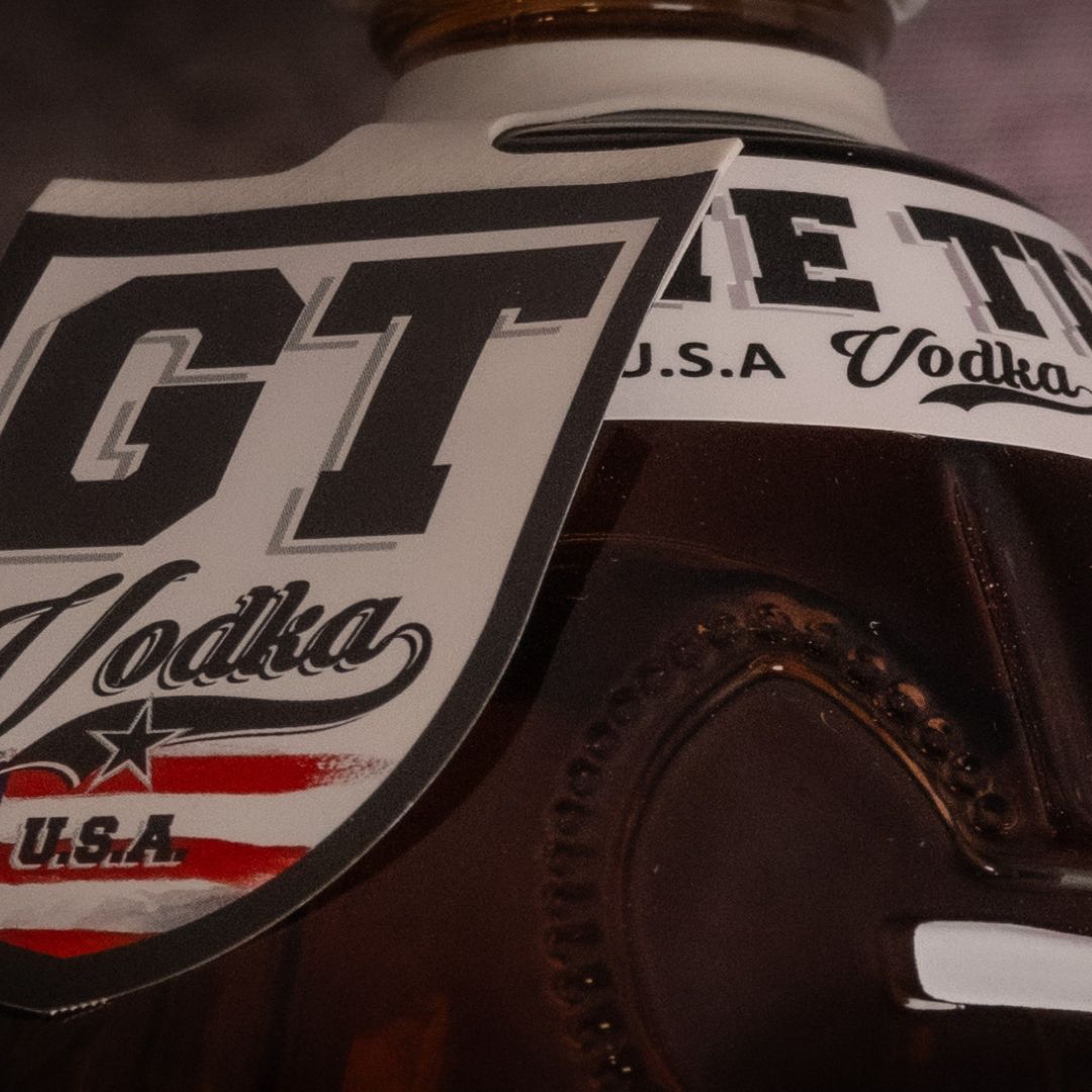 Close up image of NFL Vodka