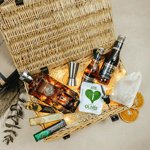 Clean Co Rum Gift Hamper with cola, snacks and fairylights