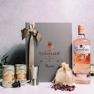 Personalised Gordons Gin Gift Set in Luxury Engraved Gift Box