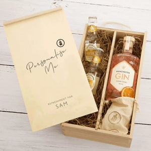 Personalised Raspberry Infused Manchester Gin Gift Set