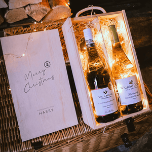 Personalised Wine Gift Box with two bottles of sauvignon blanc