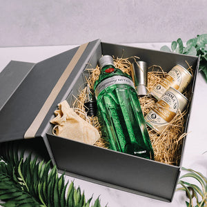 Personalised Tanqueray No 10 Dry Gin Gift Set in Luxury Engraved Gift Box