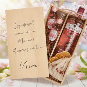 Mother's Day Gift Box with Spring Background - Square